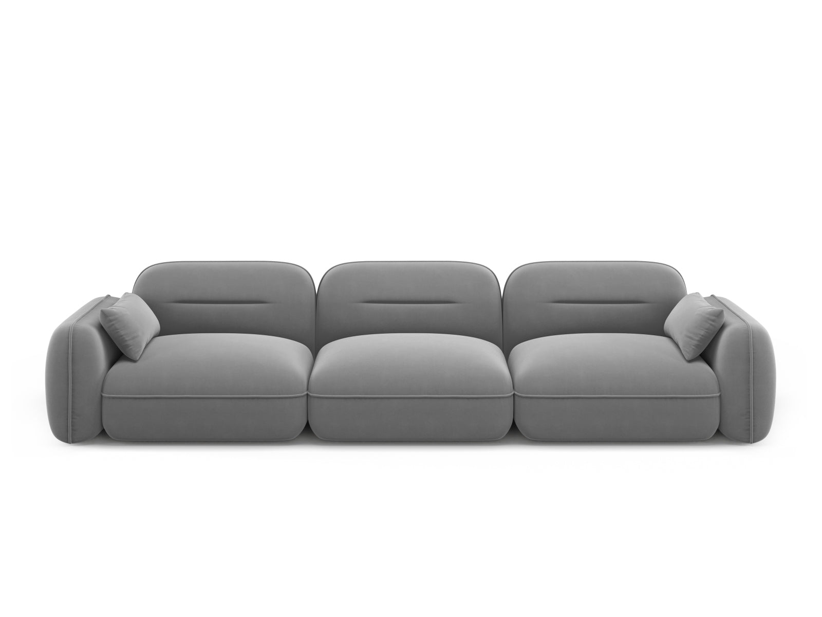 Sydney Velour Modular Sofa 4 Sitzer in Light Grey-Casino präsentiert im Onlineshop von KAQTU Design AG. 4er Sofa ist von Cosmopolitan Design