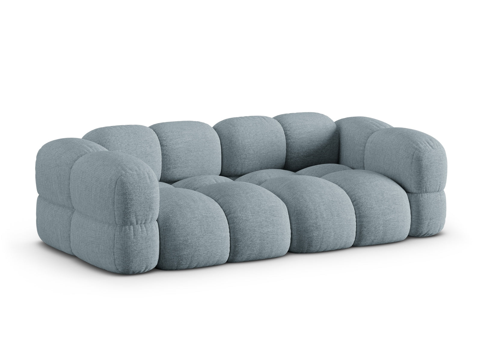 Modernes 4-Sitzer Sofa Loretto in zartem Pastellblau, perfekt für einladende Wohnzimmer und entspannte Stunden.