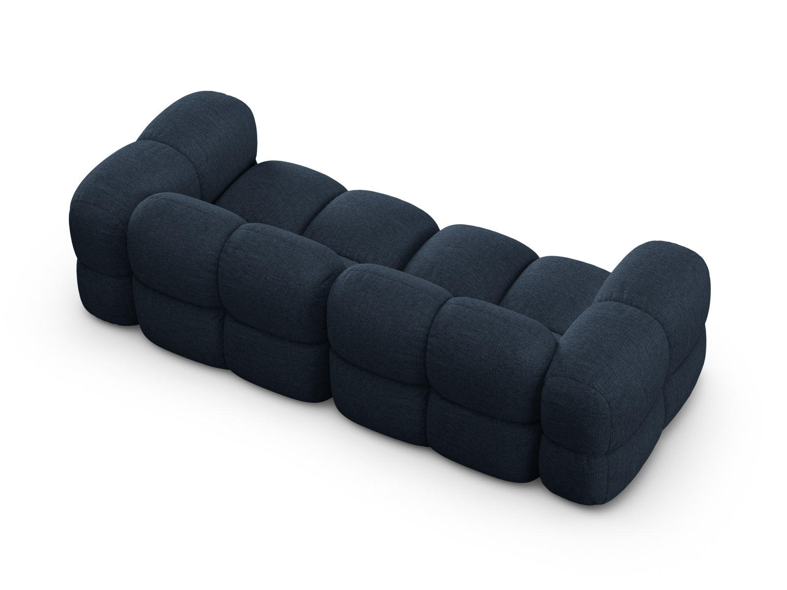 Stilvolles 4-Sitzer Sofa Loretto in lebhaftem Blau, perfekt für moderne Wohnräume, entworfen von Cosmopolitan Design.