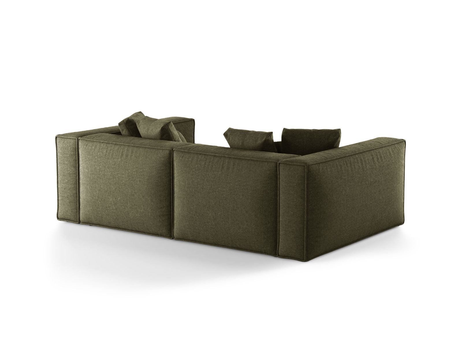Elegantes 4-Sitzer Sofa Aveiro in der Farbe Green-Eden, ideal für moderne Wohnkonzepte, vereint Komfort und zeitgemäßes Design.
