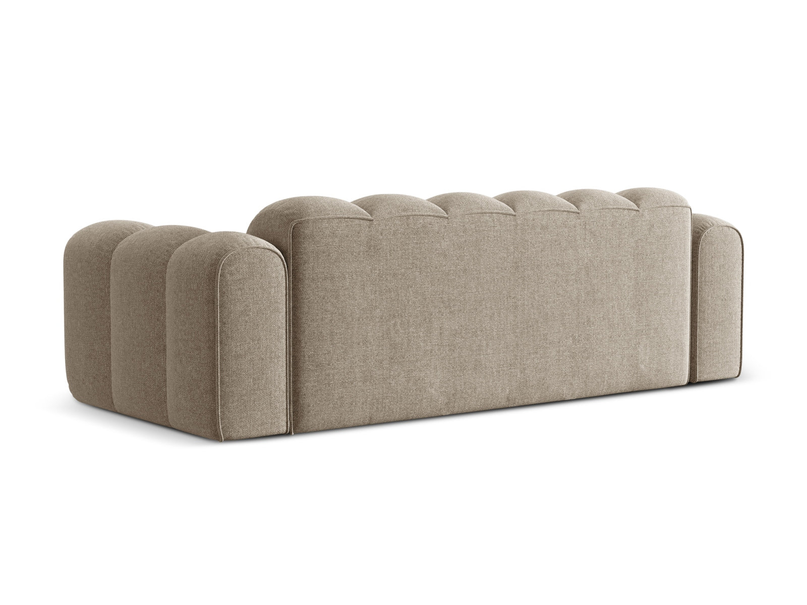 Elegantes 4-Sitzer Sofa Treno in luxuriösem Dunkelbeige, ideal für moderne Wohnräume und gesellige Stunden. Entdecken Sie es bei KAQTU.