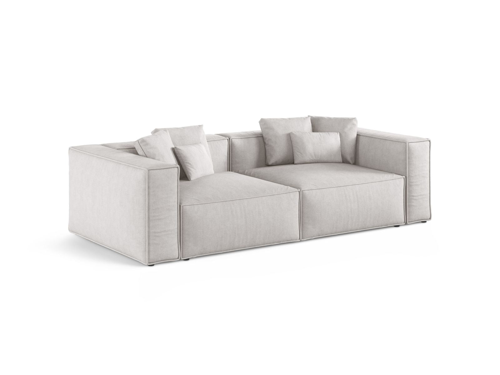Elegantes 4-Sitzer Sofa Aveiro in hellem Grau, ideal für stilvolle Wohnräume, erhältlich bei KAQTU Design AG.