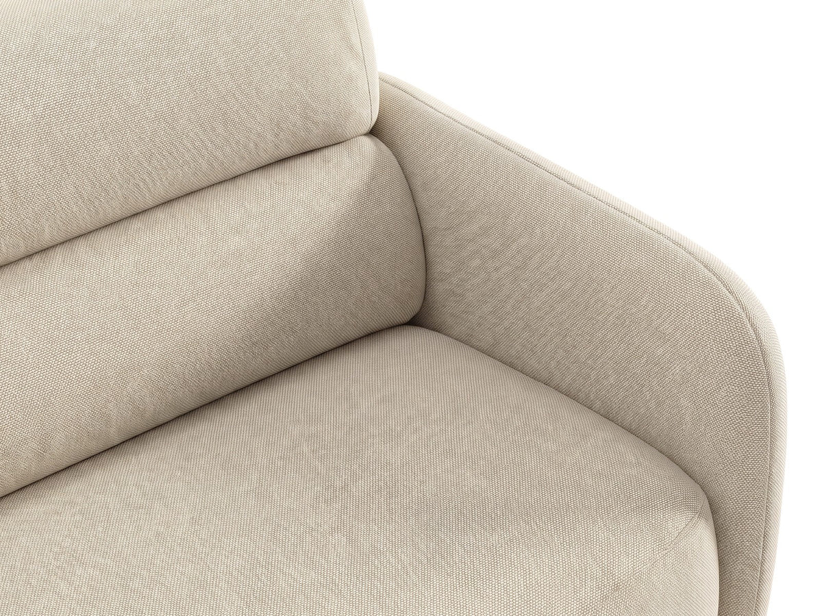 4er Sofa Malmo von Cosmopolitan Design mit Stoffbezug und kurzen schwarzen Kunststoffbeinen