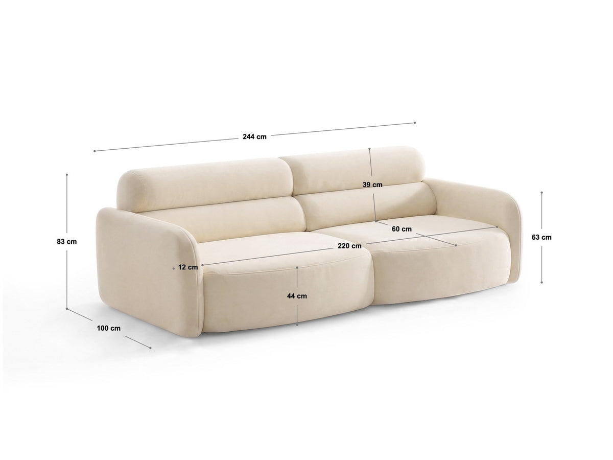 4er Sofa Malmo von Cosmopolitan Design mit Stoffbezug und kurzen schwarzen Kunststoffbeinen