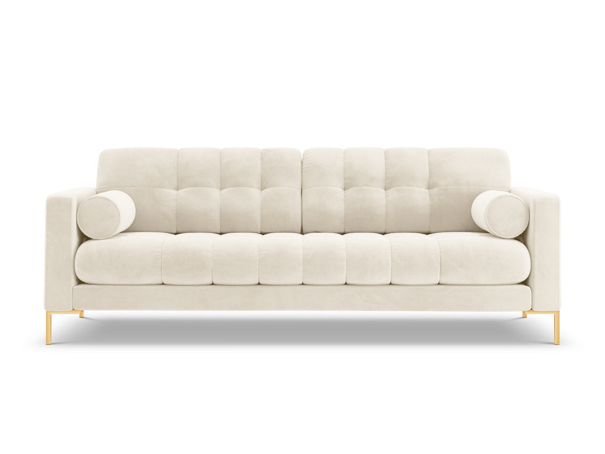 4er Sofa Bali von Cosmopolitan Design, gepolstert, mit Dekokissen auf schlanken Metallbeinen