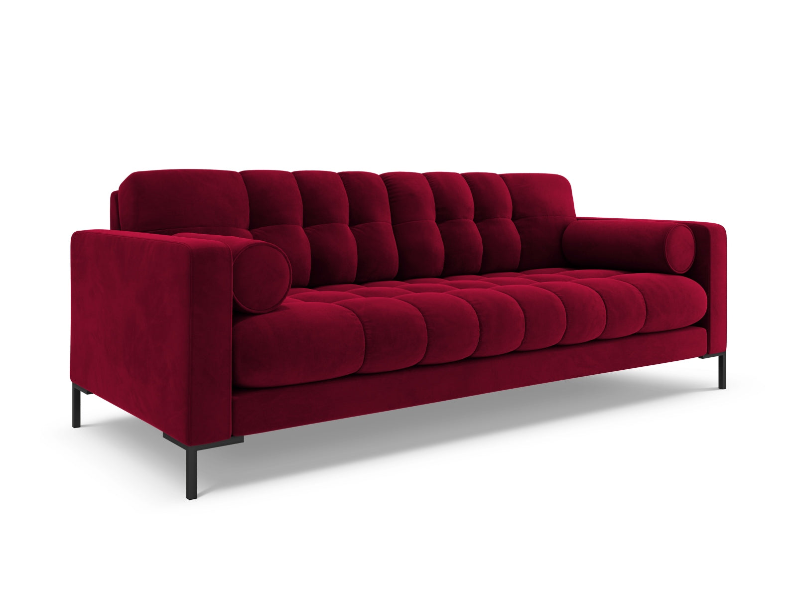 Elegantes 4-Sitzer Sofa Bali in Red-Bluvel, stilvoll und modern, ideal für jedes Wohnzimmer, präsentiert von Cosmopolitan Design.