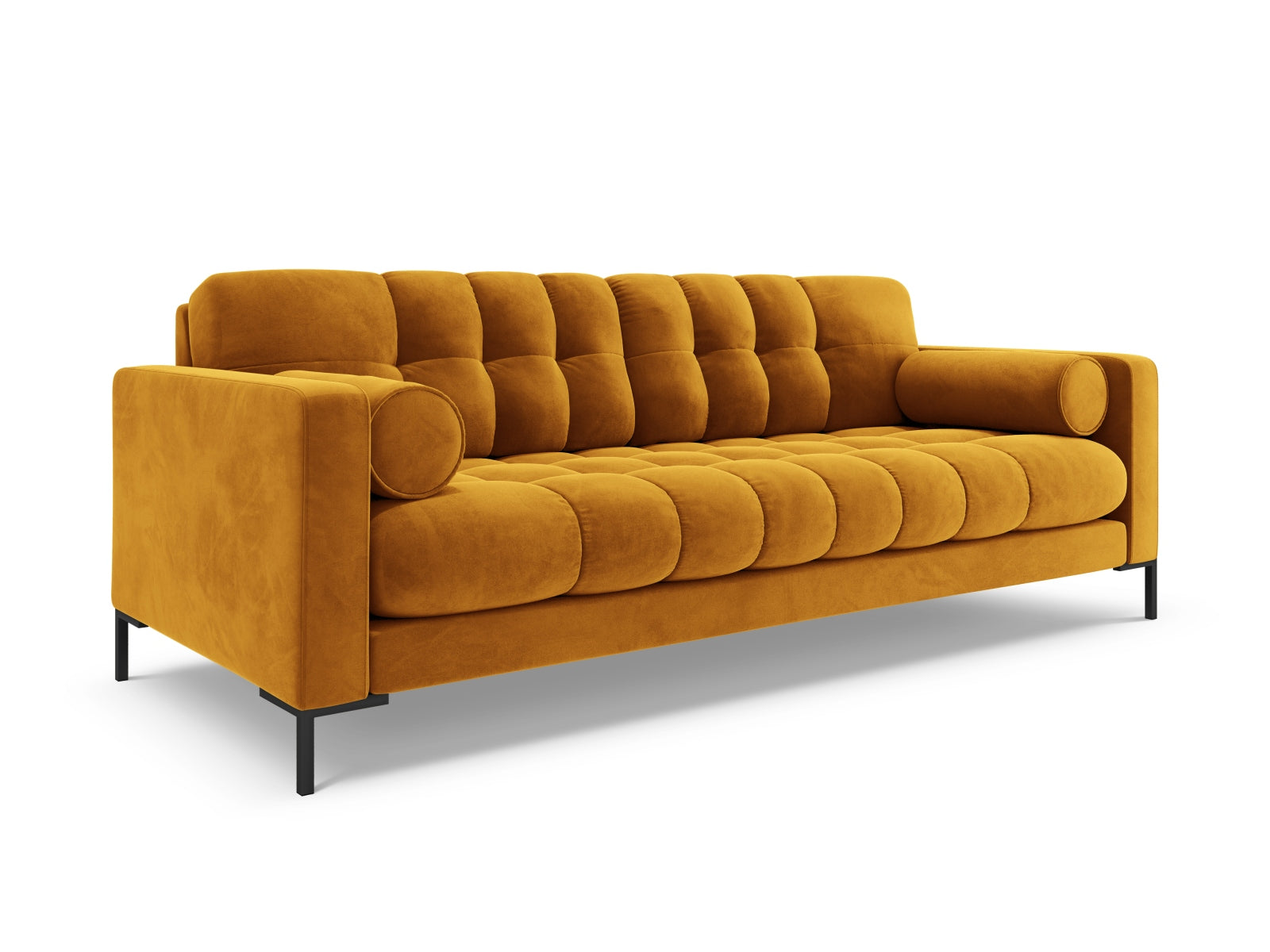 Elegantes 4-Sitzer Sofa Bali in stilvollem Yellow-Bluvel, ideal für moderne Wohnräume, erhältlich bei KAQTU Design AG.