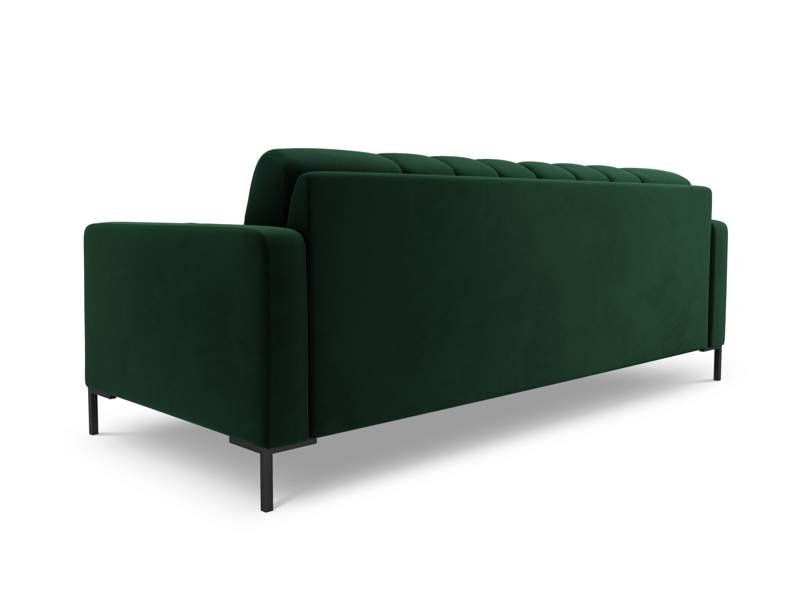 Elegantes 4-Sitzer Sofa Bali in edlem Bottle Green-Bluvel, ideal für stilvolle Wohnräume und entspannte Stunden.