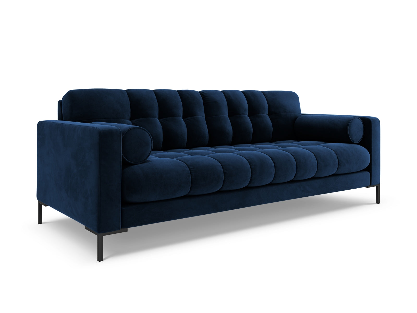 Elegantes 4-Sitzer Sofa Bali in Royal Blue-Bluvel, stilvoll und modern, ideal für jedes Wohnzimmer, erhältlich bei KAQTU Design AG.