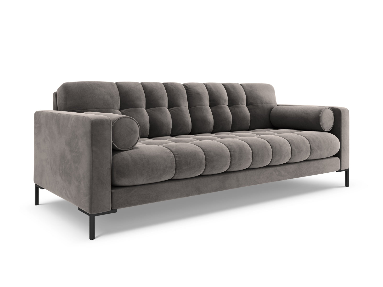 Elegantes 4-Sitzer Sofa Bali in sanftem Light Grey-Bluvel, ideal für stilvolle Wohnräume, erhältlich bei KAQTU Design AG.