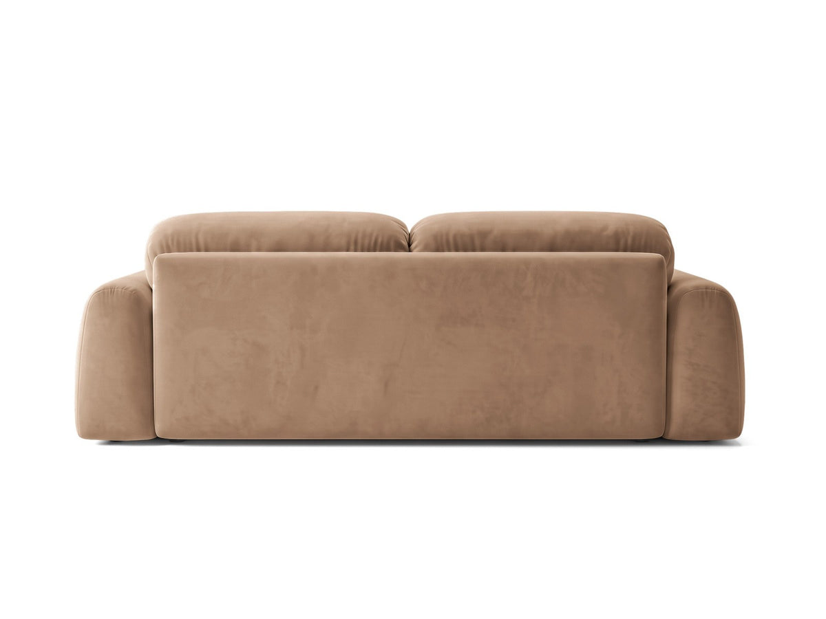 4er Sofa Milan mit Bluvel-Bezug, schwarzen Beinen und niedriger Rückenlehne