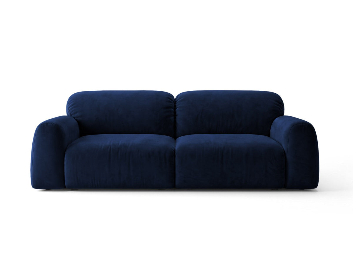 4er Sofa Milan mit Bluvel-Bezug, schwarzen Beinen und niedriger Rückenlehne
