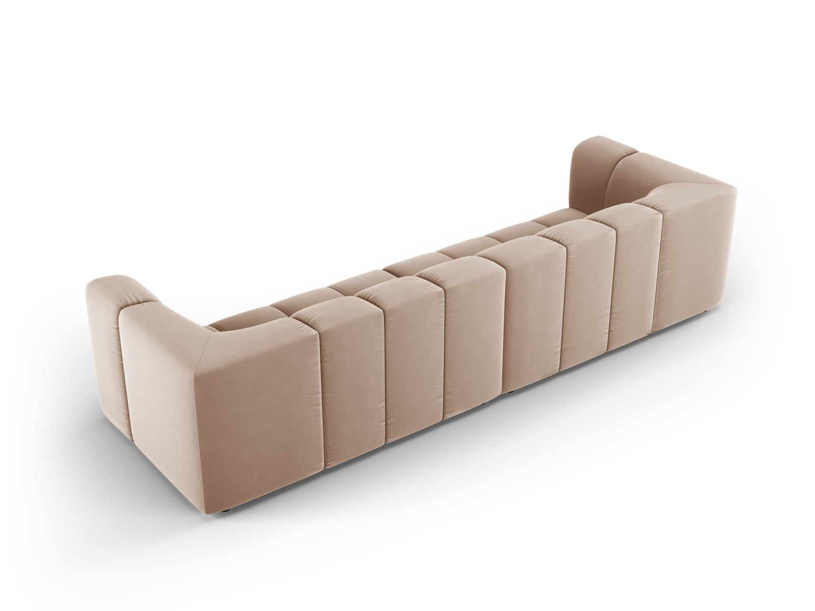 Elegantes 4-Sitzer Sofa Moritz in Beige und Blau, perfekt für stilvolle Wohnräume, entworfen von Cosmopolitan Design.