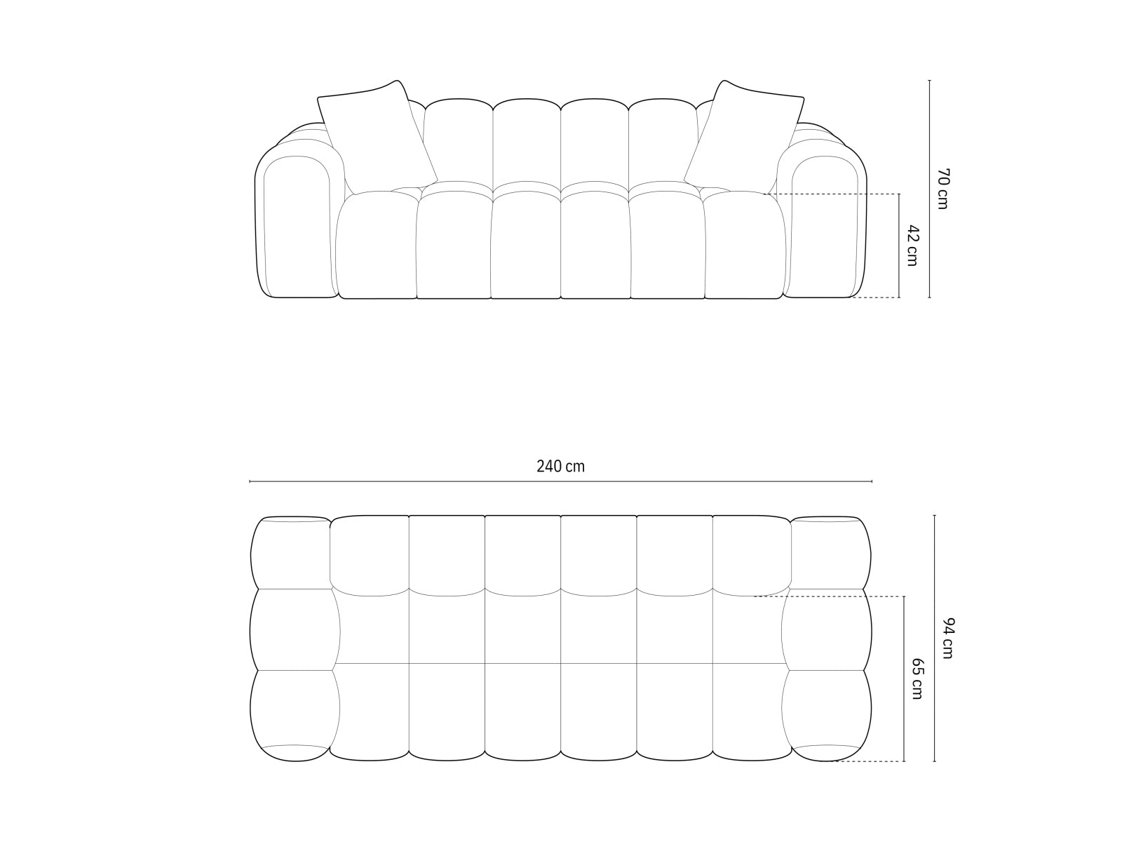 Gemütliches 4-Sitzer Sofa Treno in trendigem Green-Bluvel, perfekt für stilvolle Wohnzimmer und entspannte Abende.