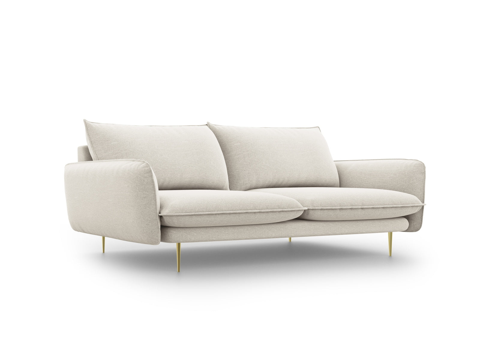 Vienna Sofa 4 Sitzer 92cm in Light Beige/Gold-Positano präsentiert im Onlineshop von KAQTU Design AG. 4er Sofa ist von Cosmopolitan Design