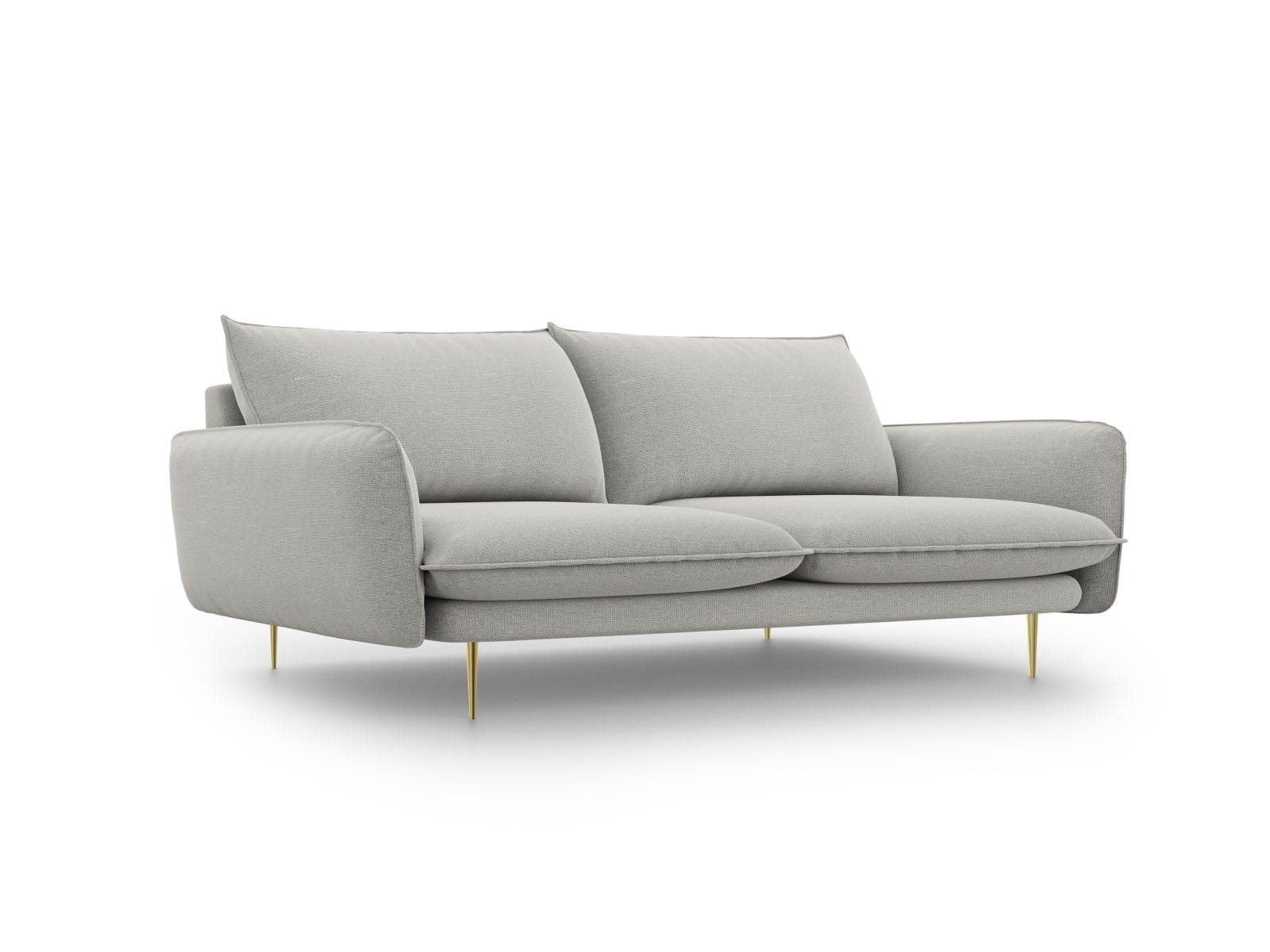 Vienna Sofa 4 Sitzer 92cm in Light Grey/Gold-Asgard/ Positano präsentiert im Onlineshop von KAQTU Design AG. 4er Sofa ist von Cosmopolitan Design