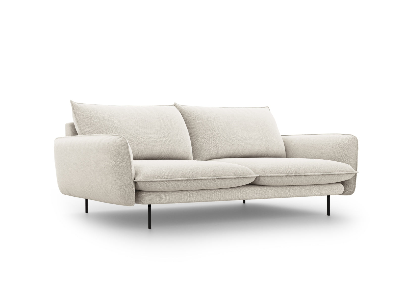 Vienna Sofa 4 Sitzer 92cm in Light Beige/Schwarz-Positano präsentiert im Onlineshop von KAQTU Design AG. 4er Sofa ist von Cosmopolitan Design