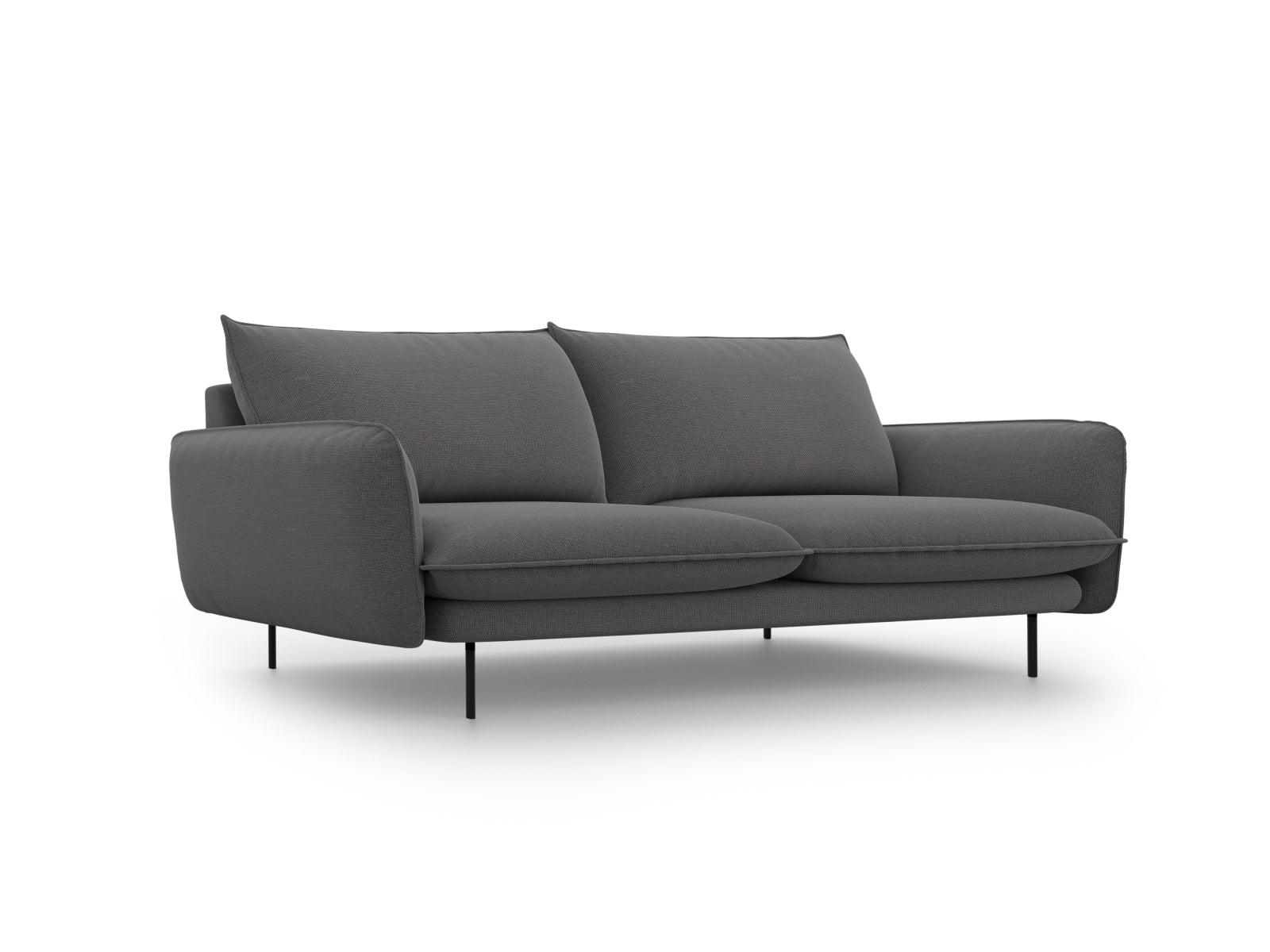 Vienna Sofa 4 Sitzer 92cm in Dark Grey/Schwarz-Positano präsentiert im Onlineshop von KAQTU Design AG. 4er Sofa ist von Cosmopolitan Design