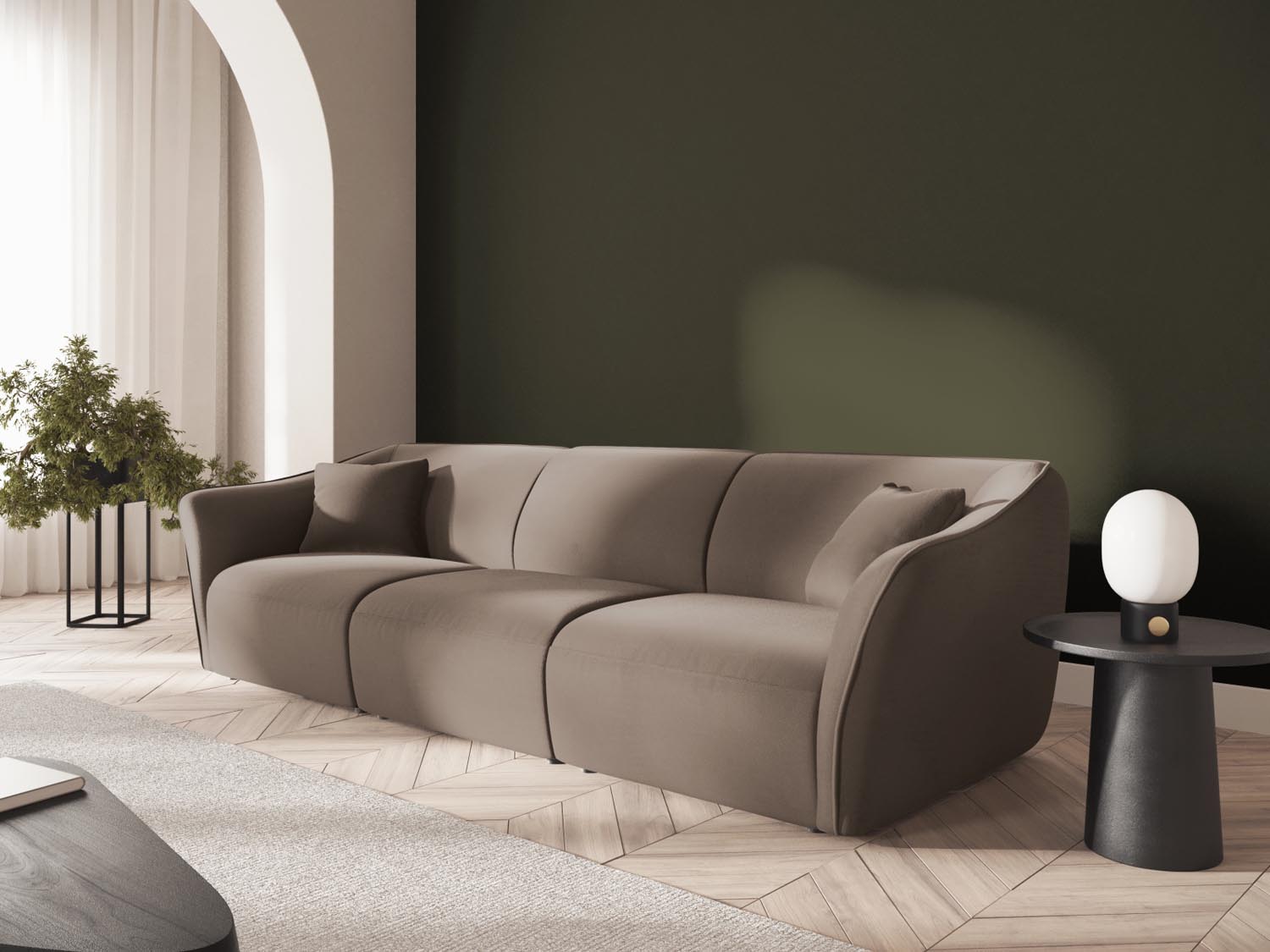 Tokyo Velour Modular Sofa 5 Sitzer in Light Brown präsentiert im Onlineshop von KAQTU Design AG. 5er Sofa ist von Cosmopolitan Design