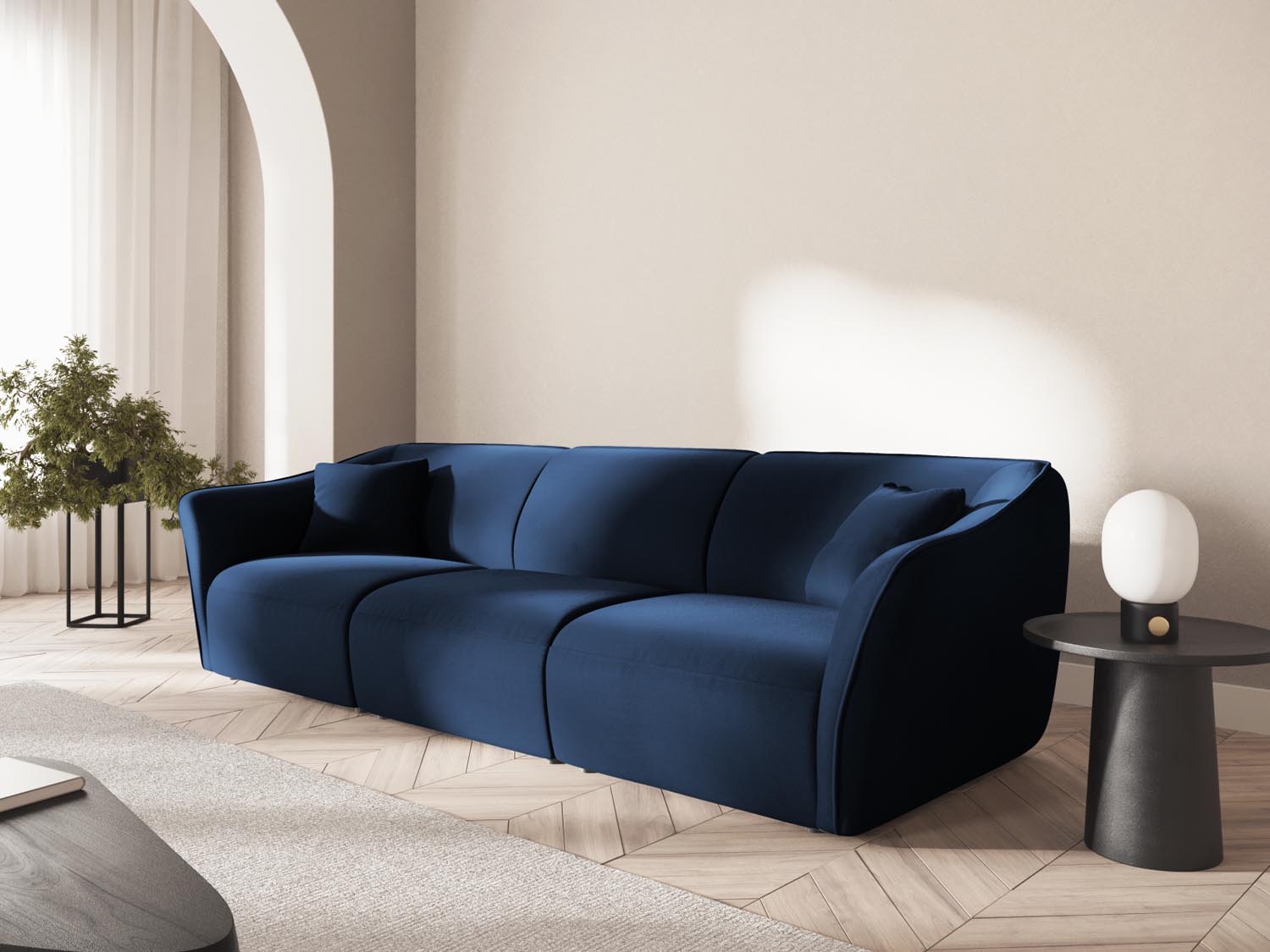 Tokyo Velour Modular Sofa 5 Sitzer in Royal Blue präsentiert im Onlineshop von KAQTU Design AG. 5er Sofa ist von Cosmopolitan Design