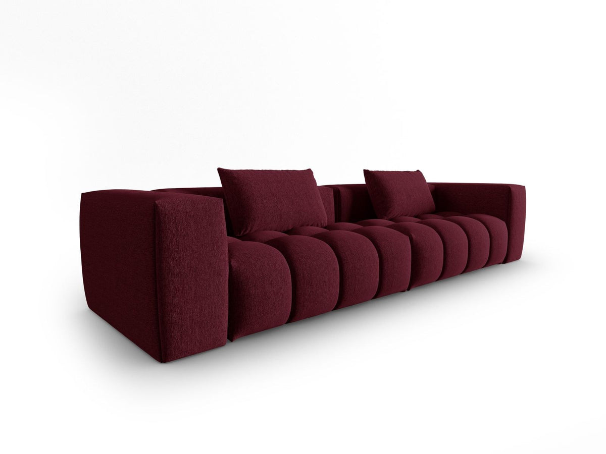 Beiges Verona Modulares Sofa mit 5 Sitzplätzen, Sorella-Strukturstoff, Massivholzrahmen und schwarzen Kunststoffbeinen im Wohnzimmer.