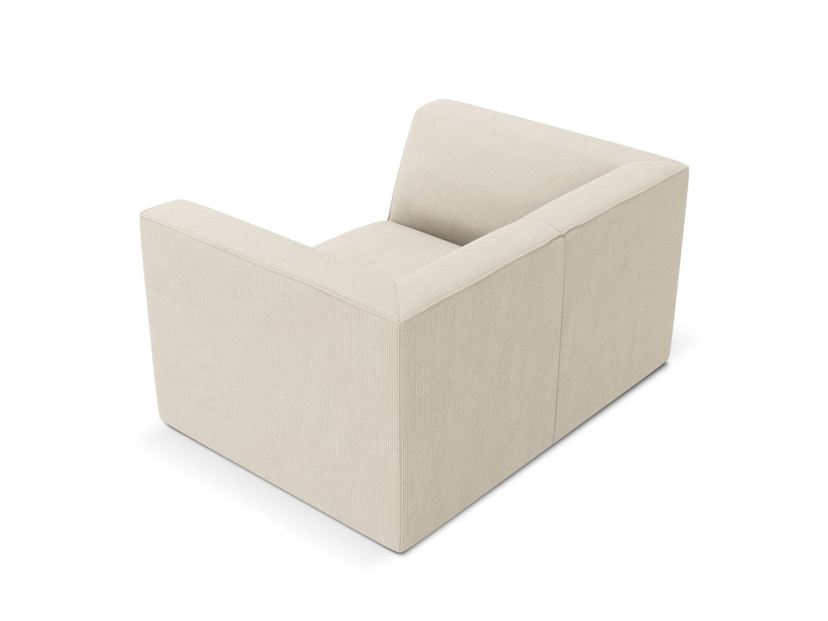 Sessel Siena 1-Sitzer von Cosmopolitan Design mit gelbem Ottawa-Stoffbezug, Massivholzrahmen und schwarzen Kunststoffbeinen aus Polypropylen.