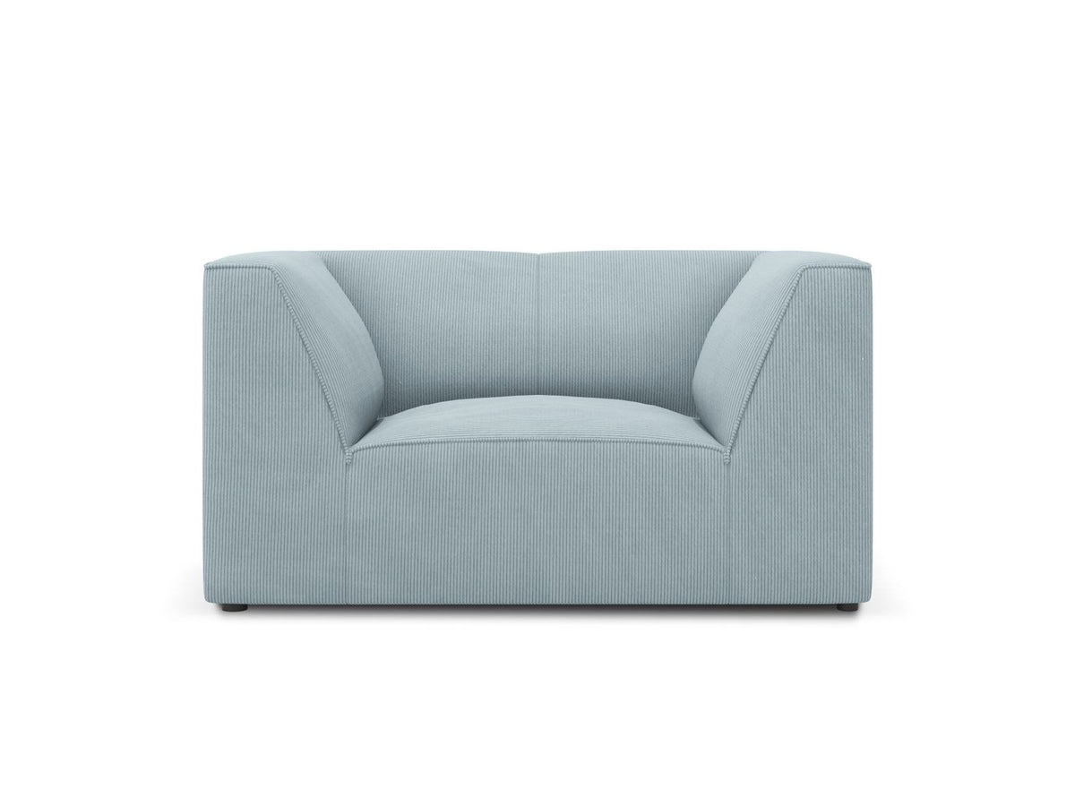 Sessel Siena 1-Sitzer von Cosmopolitan Design mit gelbem Ottawa-Stoffbezug, Massivholzrahmen und schwarzen Kunststoffbeinen aus Polypropylen.