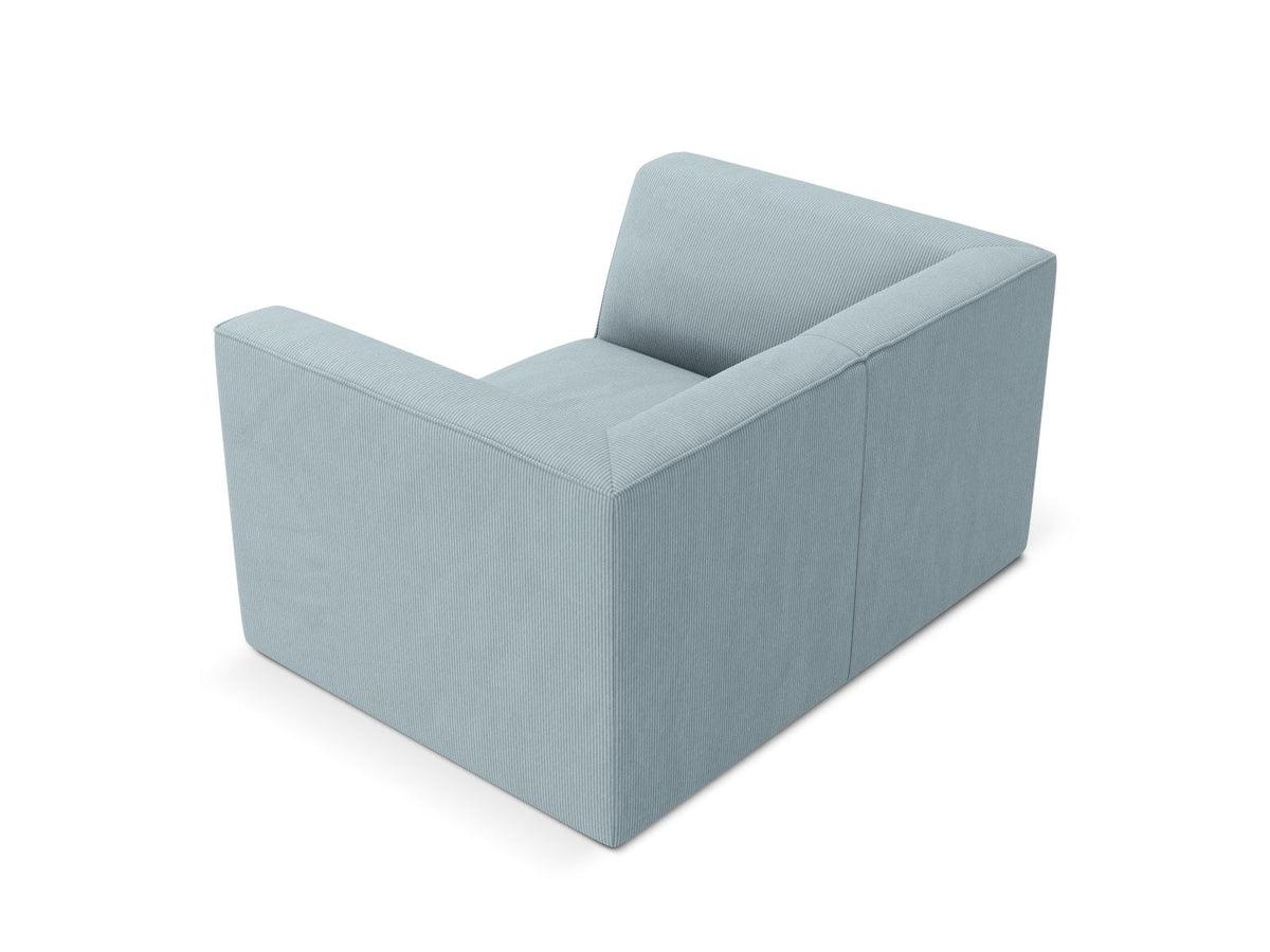 Sessel Siena 1-Sitzer von Cosmopolitan Design mit gelbem Ottawa-Stoffbezug, Massivholzrahmen und schwarzen Kunststoffbeinen aus Polypropylen.