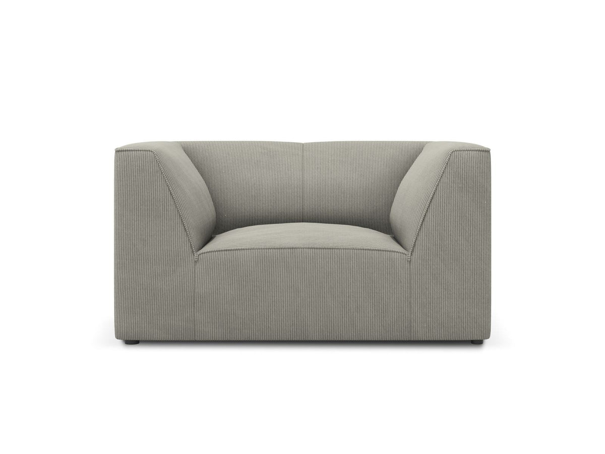 Sessel Siena 1-Sitzer von Cosmopolitan Design mit gelbem Ottawa-Stoffbezug, Massivholzrahmen und schwarzen Kunststoffbeinen aus Polypropylen.