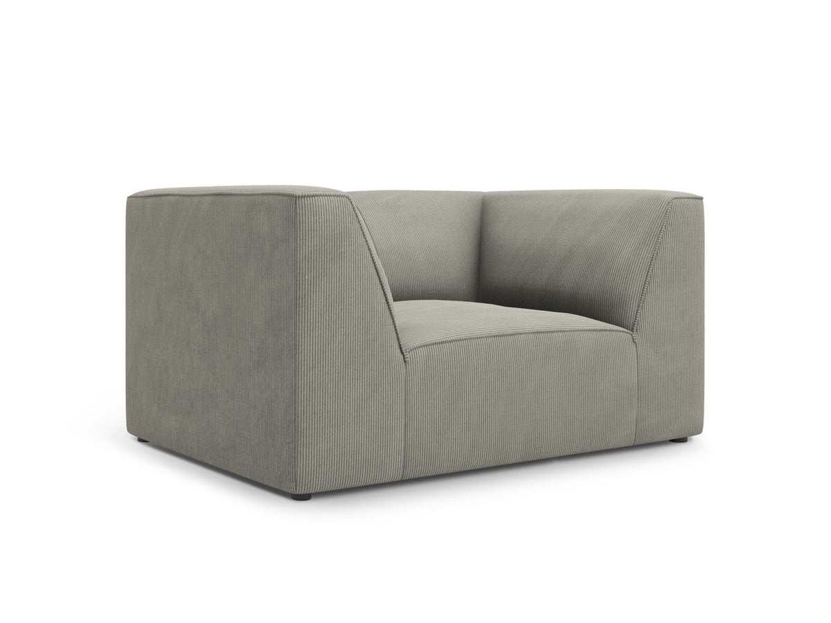 Sessel Siena 1-Sitzer von Cosmopolitan Design mit gelbem Ottawa-Stoffbezug, Massivholzrahmen und schwarzen Kunststoffbeinen aus Polypropylen.