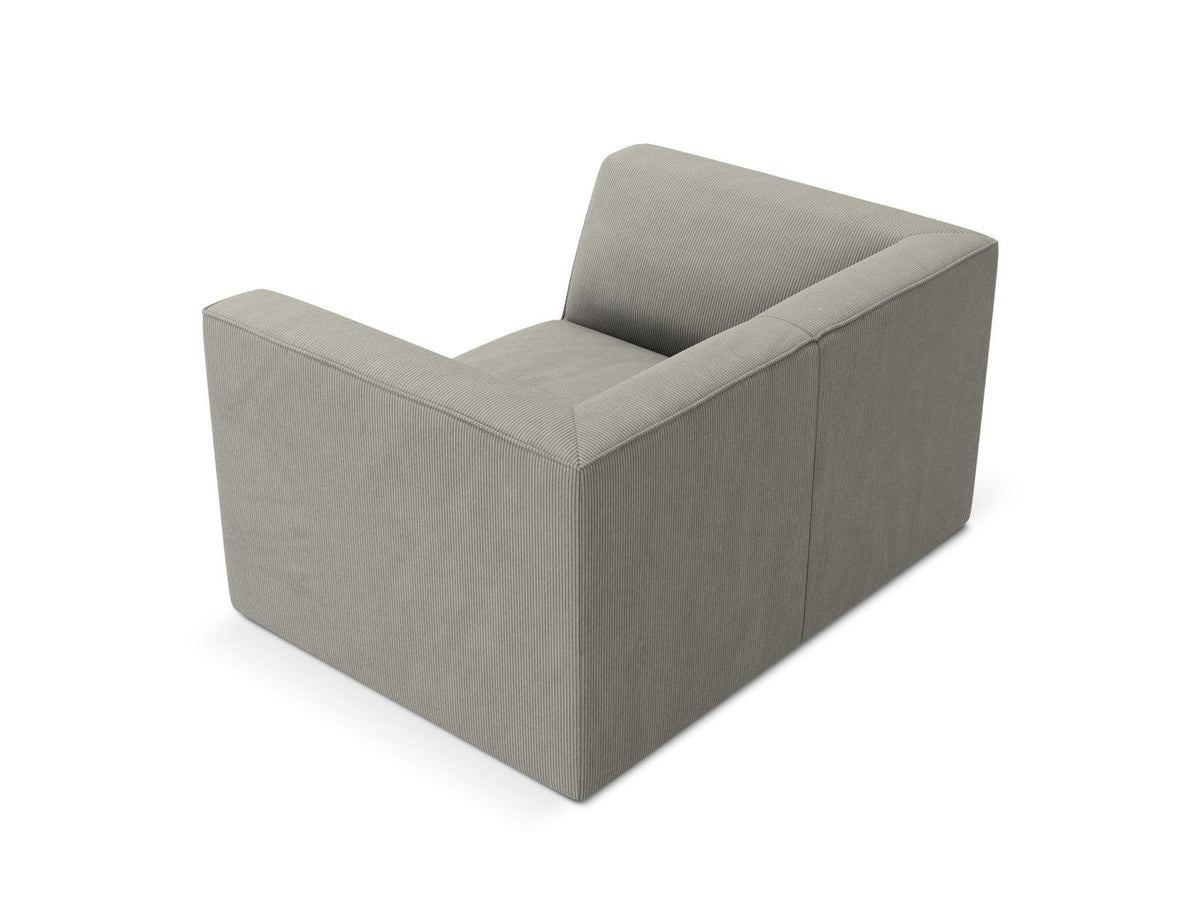 Sessel Siena 1-Sitzer von Cosmopolitan Design mit gelbem Ottawa-Stoffbezug, Massivholzrahmen und schwarzen Kunststoffbeinen aus Polypropylen.