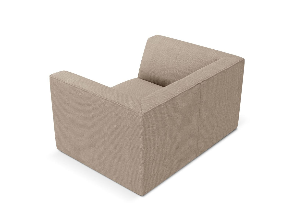 Sessel Siena 1-Sitzer von Cosmopolitan Design mit gelbem Ottawa-Stoffbezug, Massivholzrahmen und schwarzen Kunststoffbeinen aus Polypropylen.