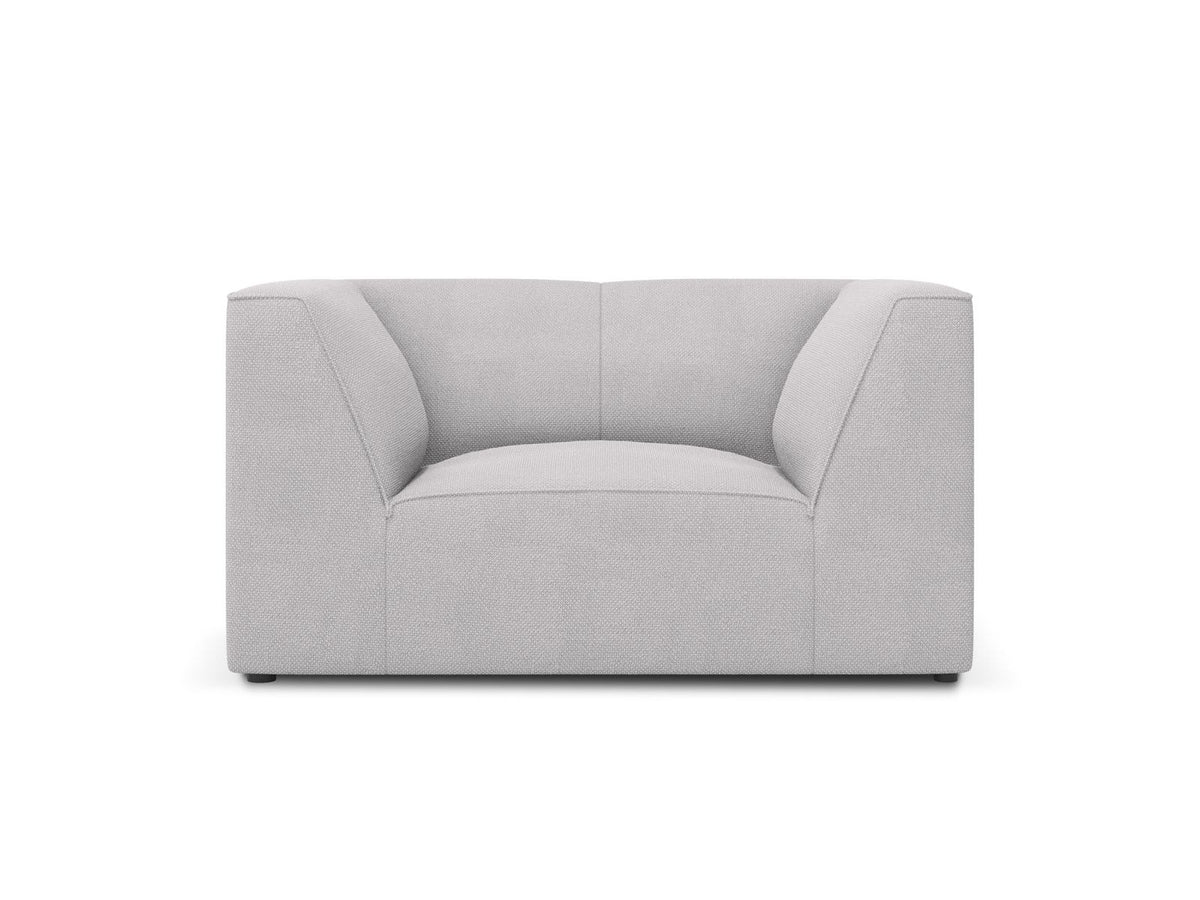 Sessel Siena 1-Sitzer von Cosmopolitan Design mit gelbem Ottawa-Stoffbezug, Massivholzrahmen und schwarzen Kunststoffbeinen aus Polypropylen.