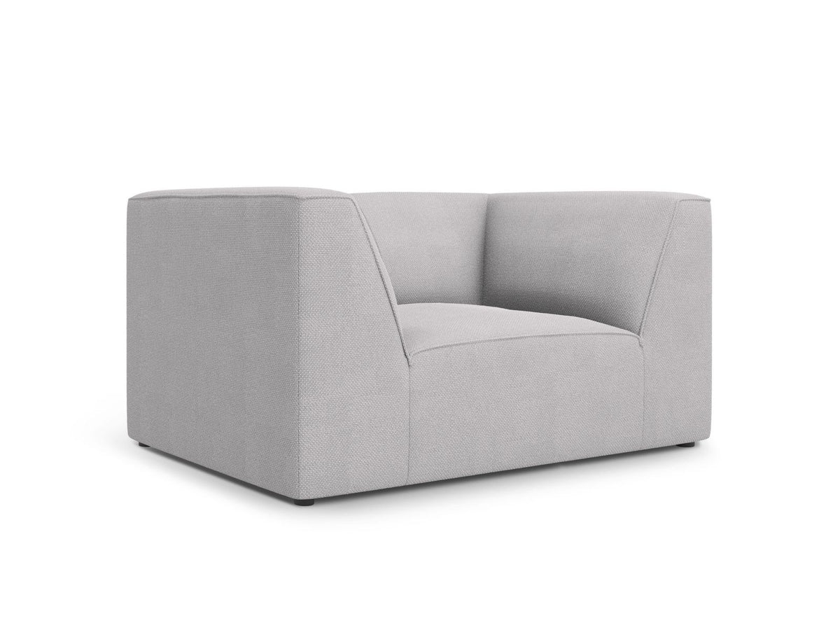 Sessel Siena 1-Sitzer von Cosmopolitan Design mit gelbem Ottawa-Stoffbezug, Massivholzrahmen und schwarzen Kunststoffbeinen aus Polypropylen.