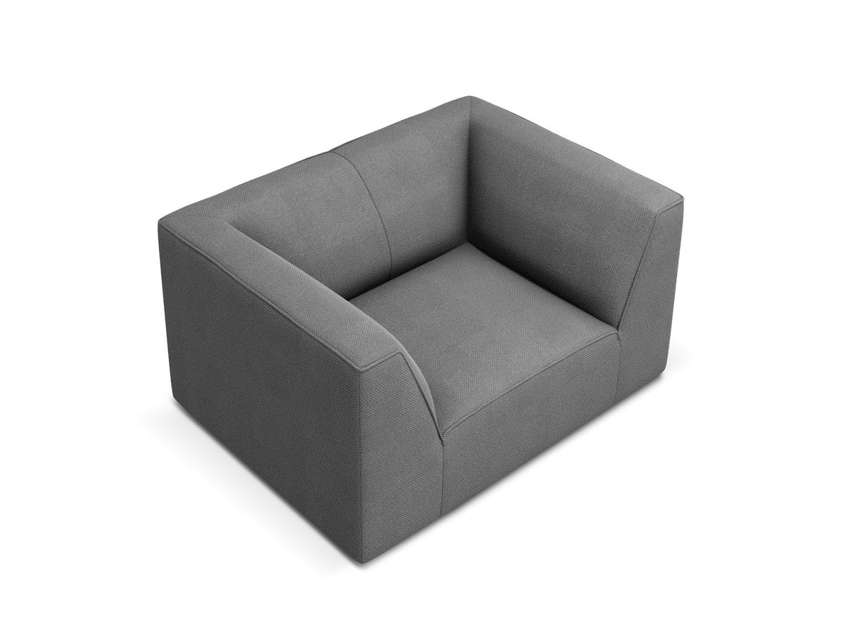 Sessel Siena 1-Sitzer von Cosmopolitan Design mit gelbem Ottawa-Stoffbezug, Massivholzrahmen und schwarzen Kunststoffbeinen aus Polypropylen.