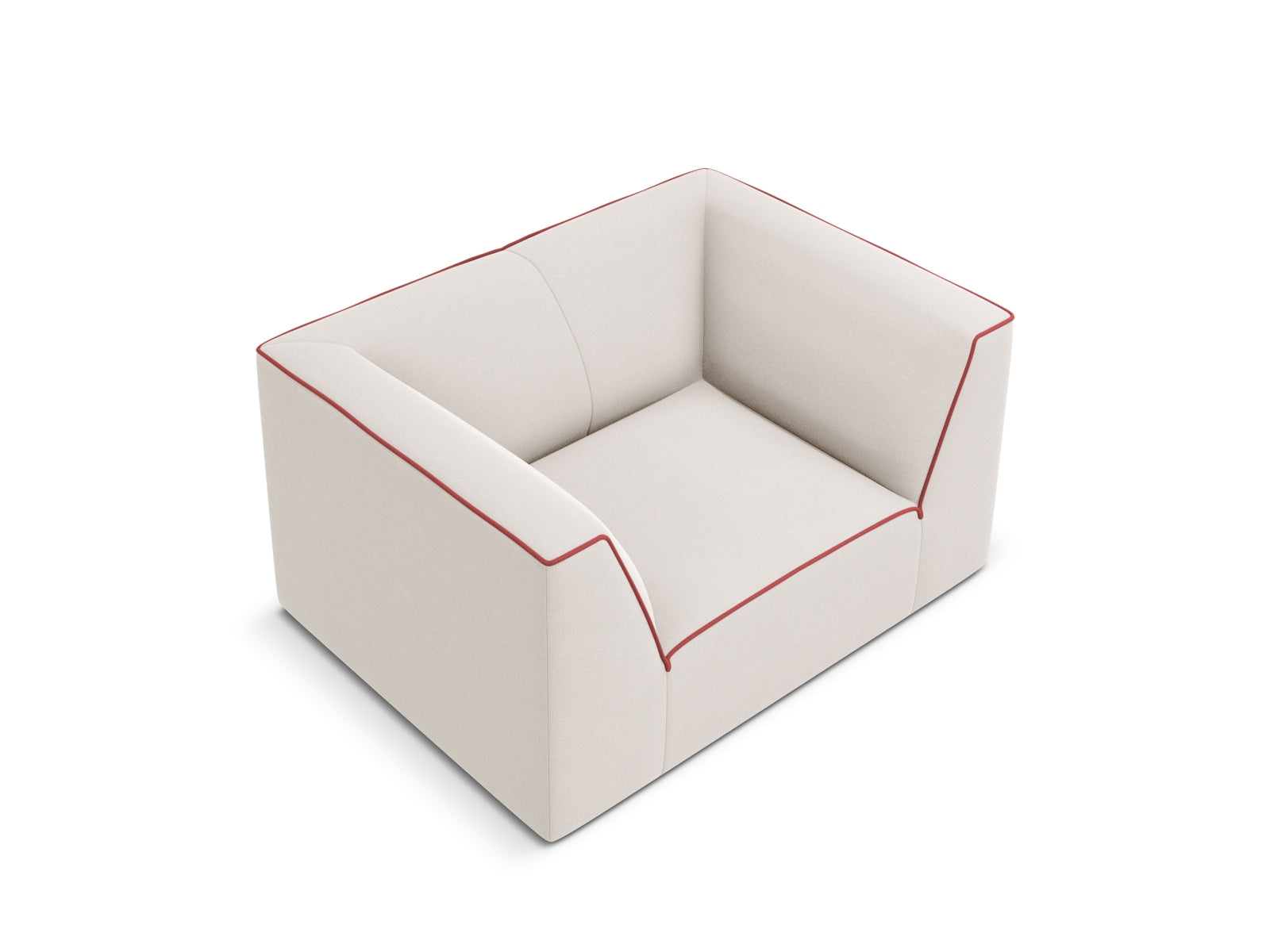 Oslo Sessel 1 Sitzer in Grey Beige Melange, Terracotta präsentiert im Onlineshop von KAQTU Design AG. Sessel ist von Cosmopolitan Design