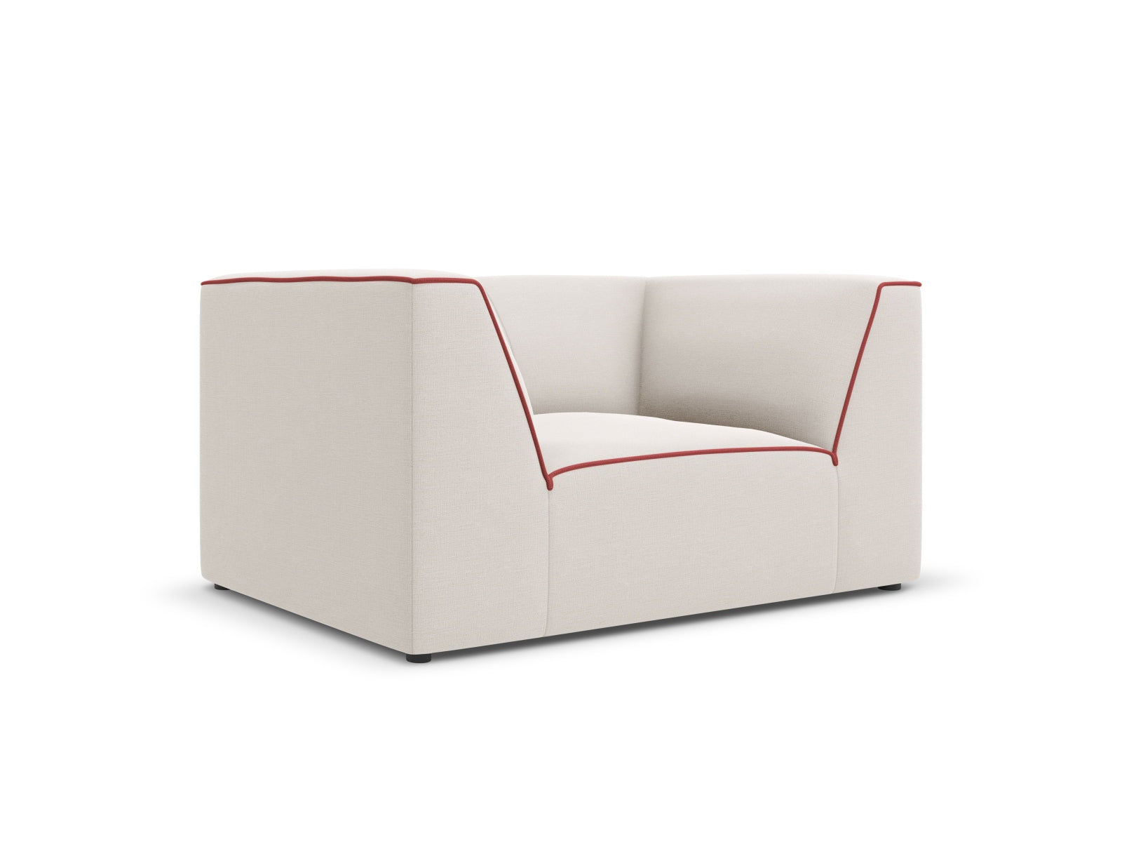 Oslo Sessel 1 Sitzer in Grey Beige Melange, Terracotta präsentiert im Onlineshop von KAQTU Design AG. Sessel ist von Cosmopolitan Design