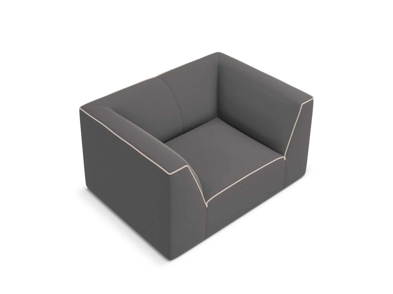 Oslo Sessel 1 Sitzer in Grey, Grey Beige Melange präsentiert im Onlineshop von KAQTU Design AG. Sessel ist von Cosmopolitan Design