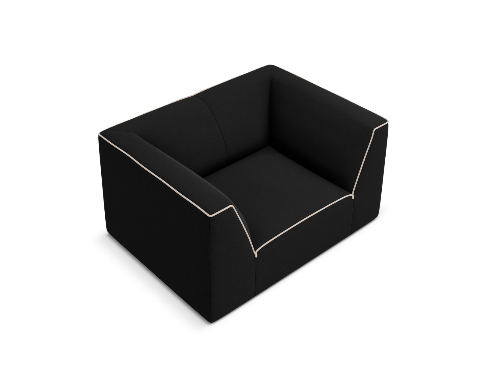 Oslo Sessel 1 Sitzer in Black, Grey Beige Melange präsentiert im Onlineshop von KAQTU Design AG. Sessel ist von Cosmopolitan Design