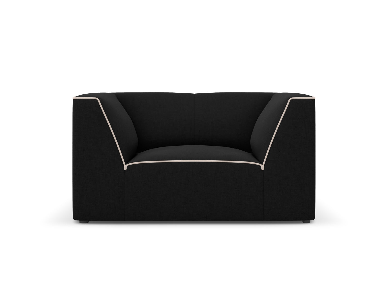 Oslo Sessel 1 Sitzer in Black, Grey Beige Melange präsentiert im Onlineshop von KAQTU Design AG. Sessel ist von Cosmopolitan Design