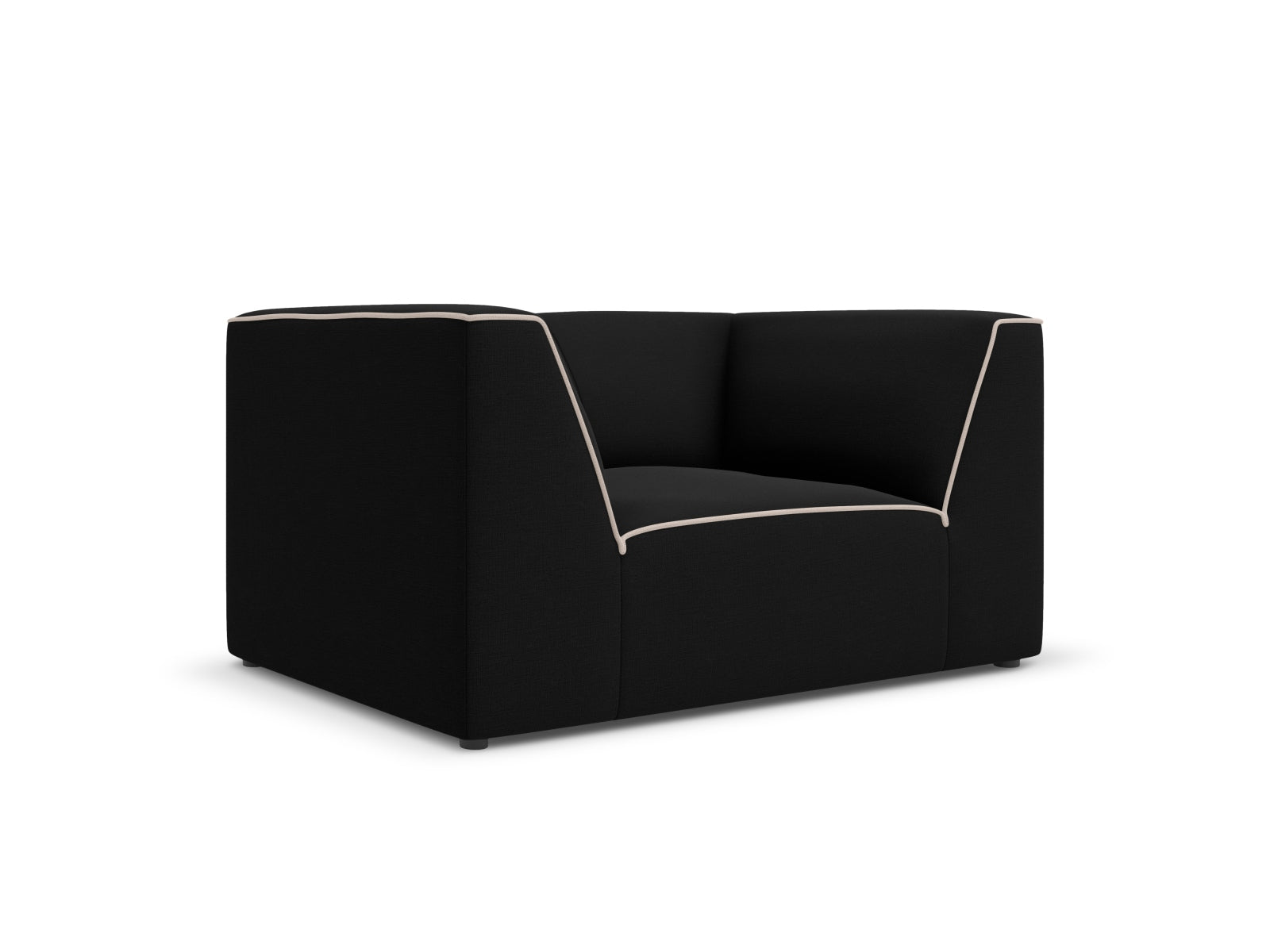 Oslo Sessel 1 Sitzer in Black, Grey Beige Melange präsentiert im Onlineshop von KAQTU Design AG. Sessel ist von Cosmopolitan Design