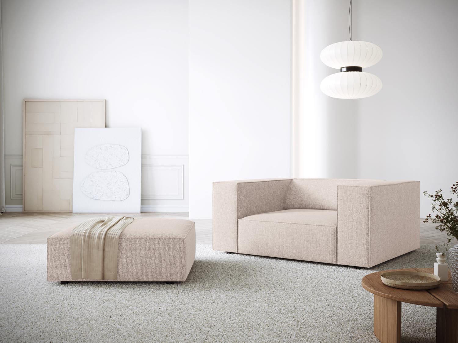 Arendal Sessel 1 Sitz in Beige präsentiert im Onlineshop von KAQTU Design AG. Sessel ist von Cosmopolitan Design