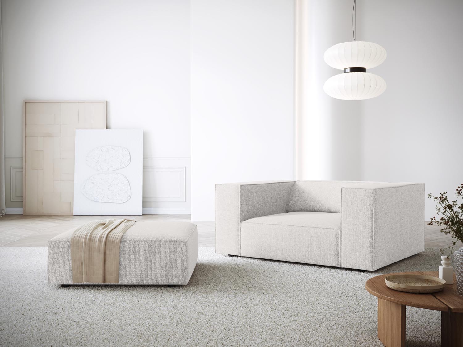 Arendal Sessel 1 Sitz in Light Grey präsentiert im Onlineshop von KAQTU Design AG. Sessel ist von Cosmopolitan Design