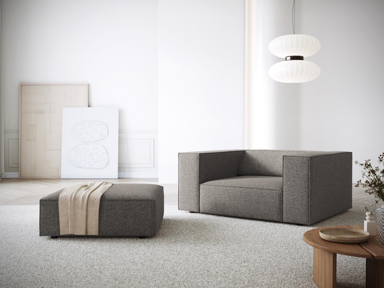 Arendal Sessel 1 Sitz in Grey präsentiert im Onlineshop von KAQTU Design AG. Sessel ist von Cosmopolitan Design