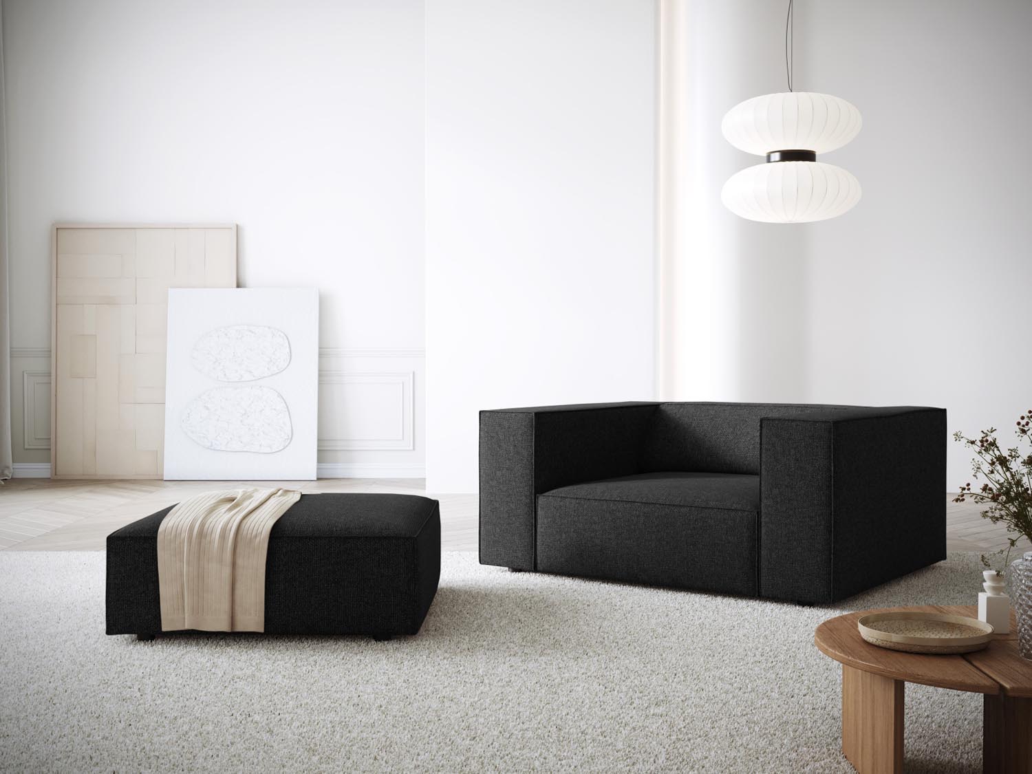 Arendal Sessel 1 Sitz in Black präsentiert im Onlineshop von KAQTU Design AG. Sessel ist von Cosmopolitan Design