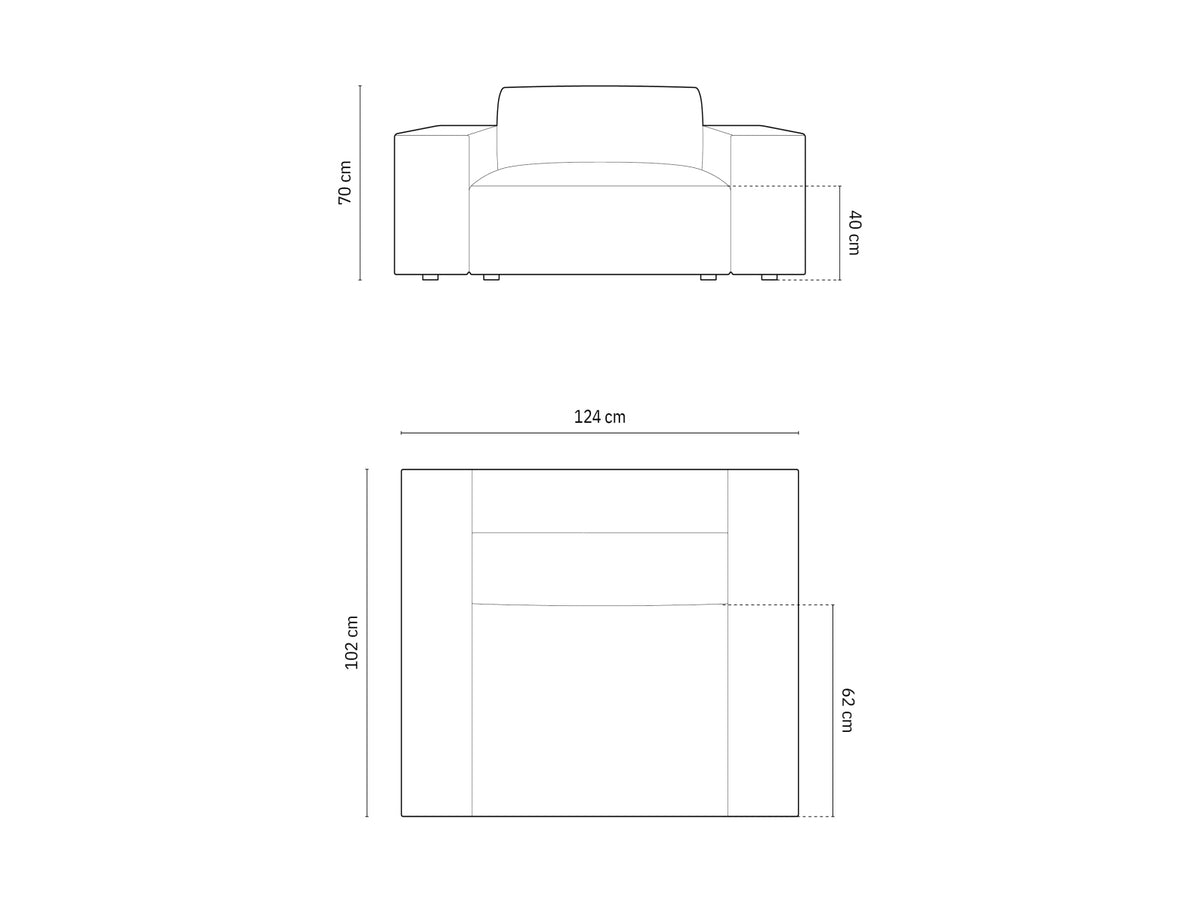 1-Sitzer Sessel Chicago von Cosmopolitan Design – Ansicht 35