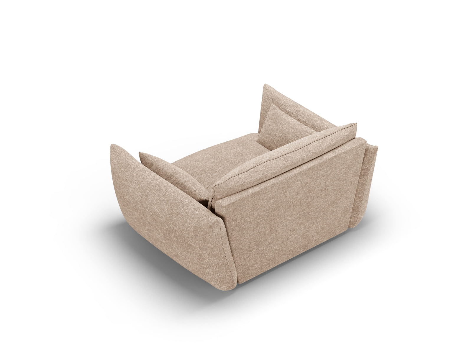 Eleganter 1-Sitzer Sessel Matera in warmem Beige, ideal für entspannte Momente und geschmackvolle Wohnräume, erhältlich bei KAQTU.