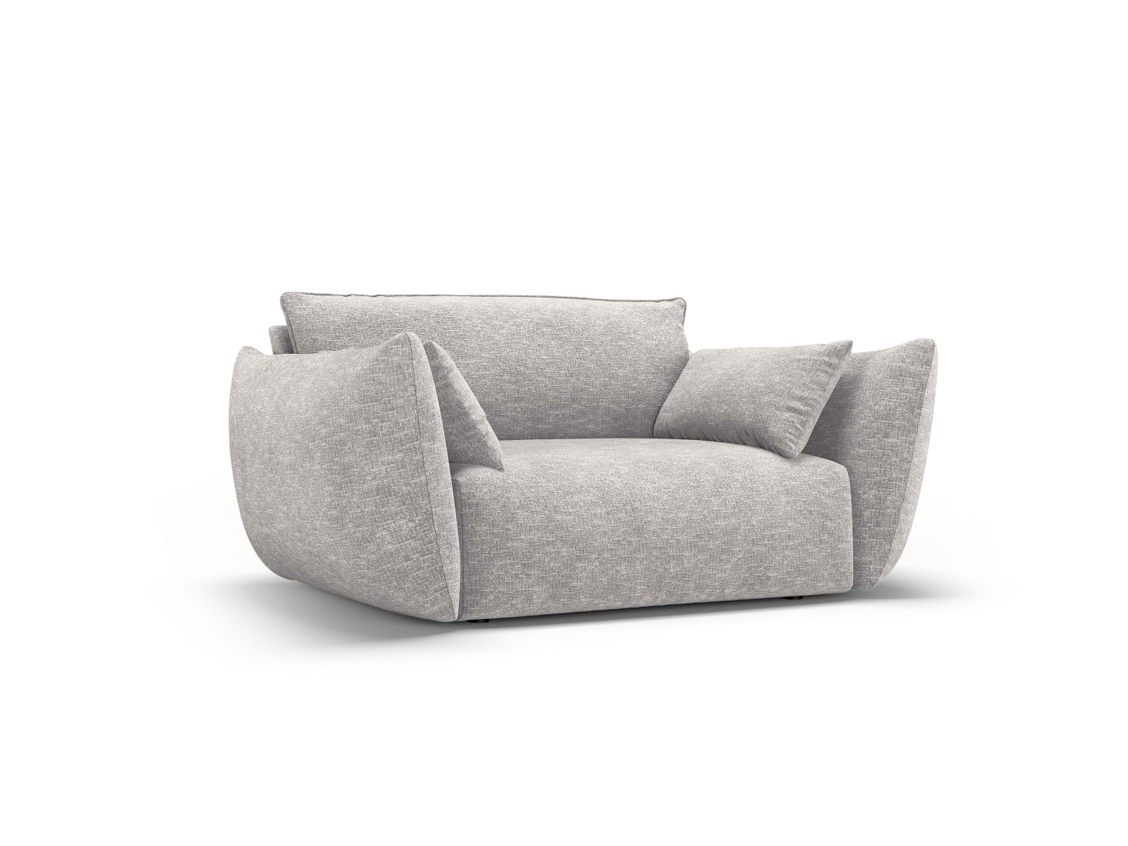 Eleganter 1-Sitzer Sessel Matera in sanftem Hellgrau, ideal für stilvolle Wohnräume, von Cosmopolitan Design.