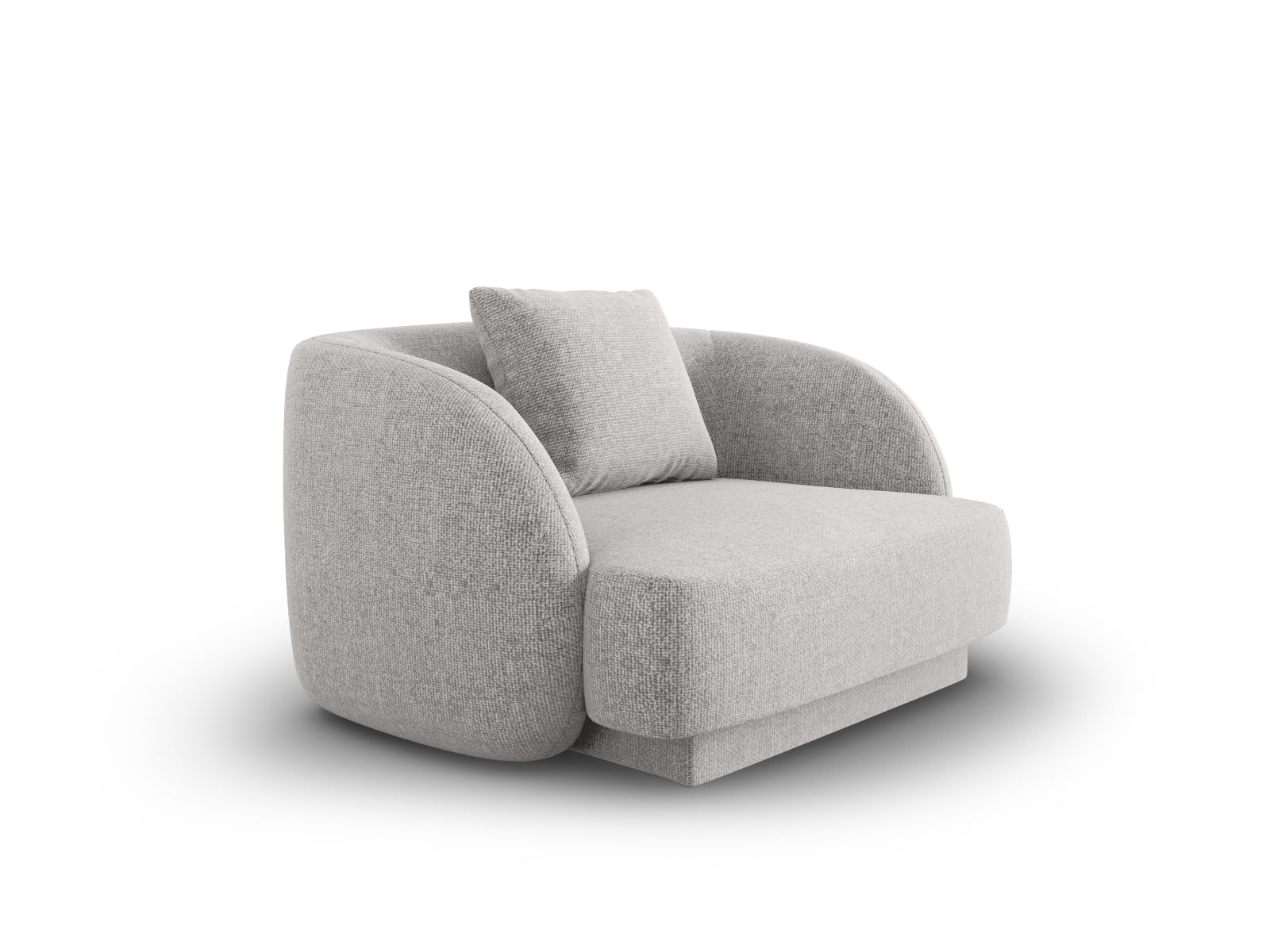 Eleganter Tulum Sessel mit einem Sitzplatz in hellem Grau, ideal für stilvolle Wohnräume und entspannte Momente.