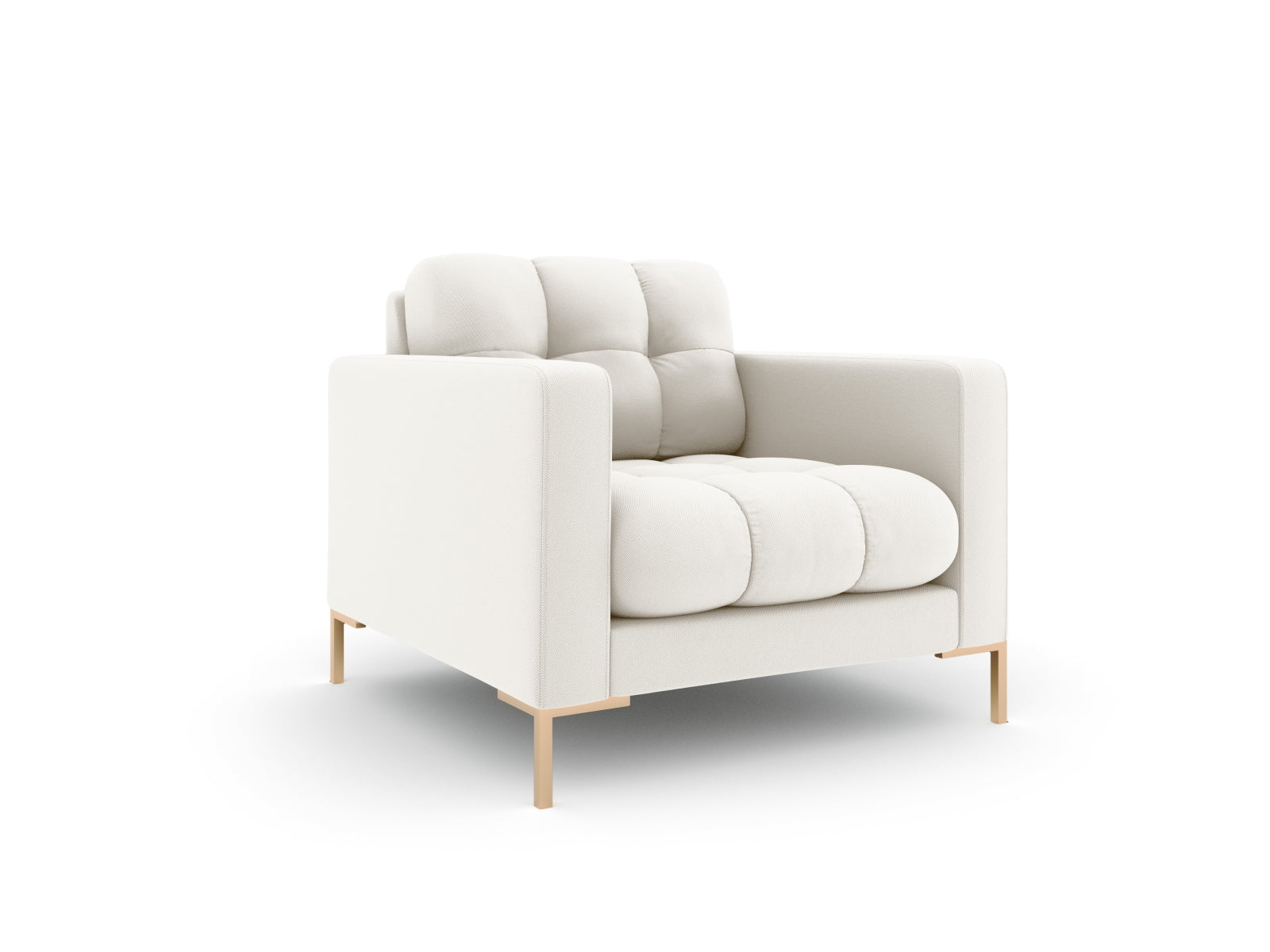 Moderner 1-Sitzer Sessel Bali in zartem Beige, perfekt für gemütliche Ecken und stilvolle Einrichtung. Komfort trifft auf zeitloses Design.